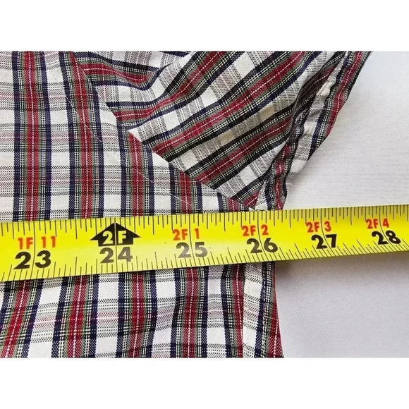 Brooks Bothers Sport Shirt Size Large White Red Green Check Long Sleeve Cotton - Picture 2 of 9